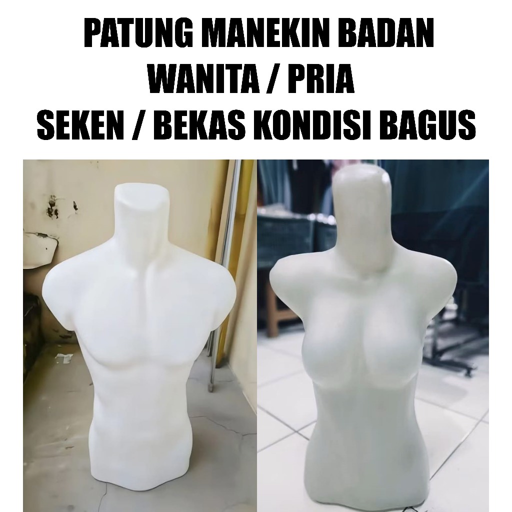 Patung Menekin Badan Wanita Dan Pria Display Baju Kondisi Bekas Seperti Baru