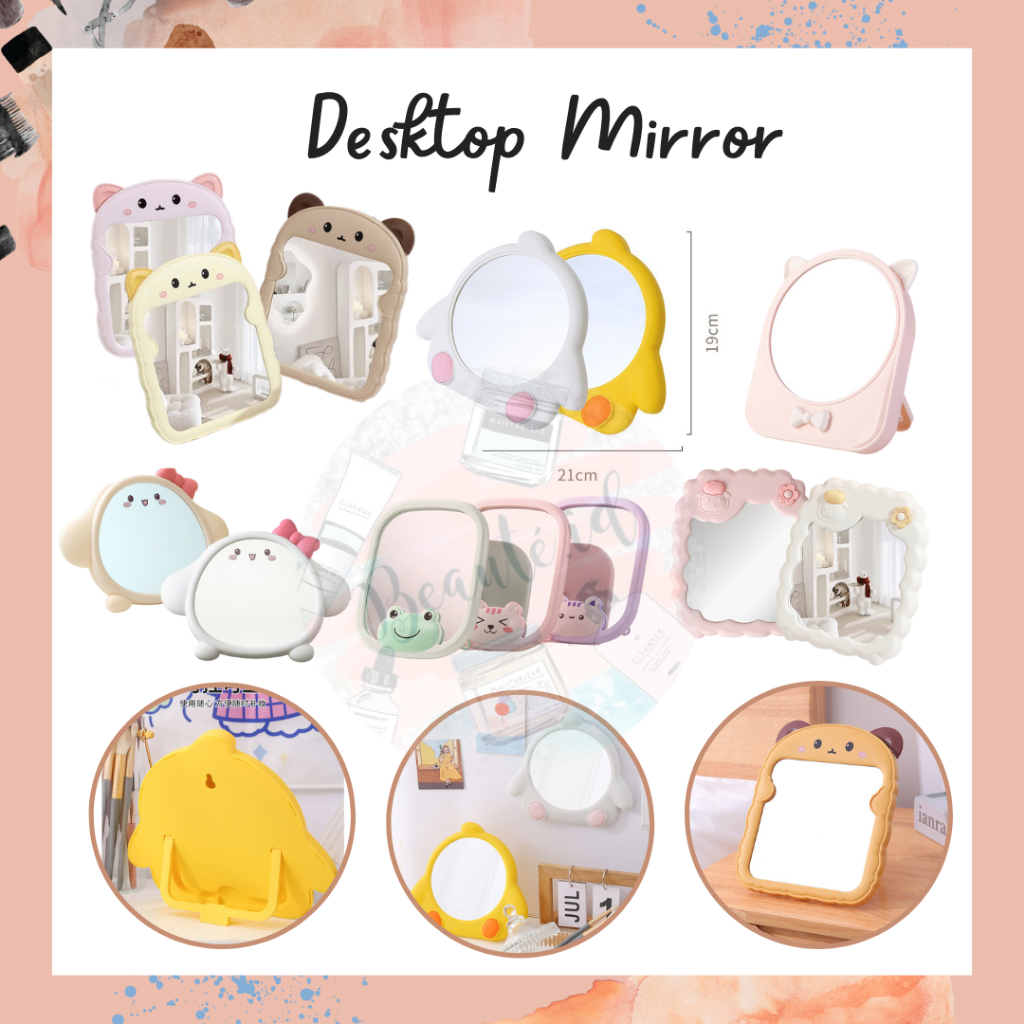 Cermin Meja Cermin Rias Model Pinguin Dengan Penyangga Dapat Digantung Portable Mirror Dekorasi Kaca
