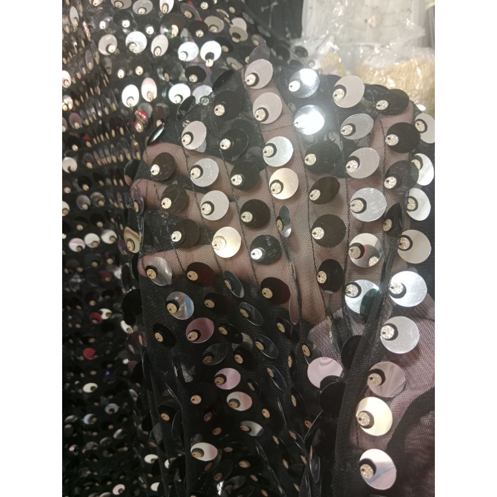 Bahan / Kain Tile Rumbai Payet Mata Ikan Payet Rumbai