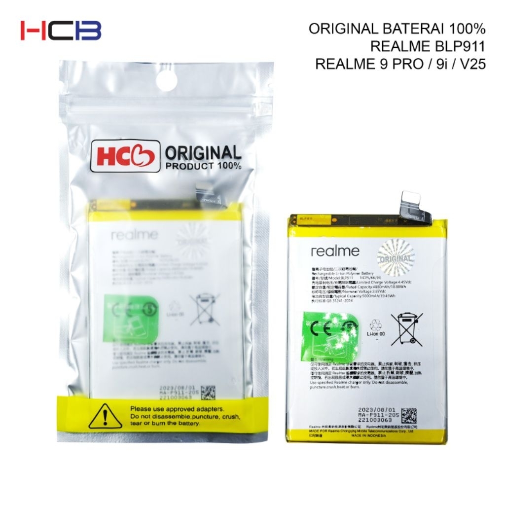ORIGINAL BATERAI 100% REALME BLP911/BATERAI REALME 9 PRO/9i/V25
