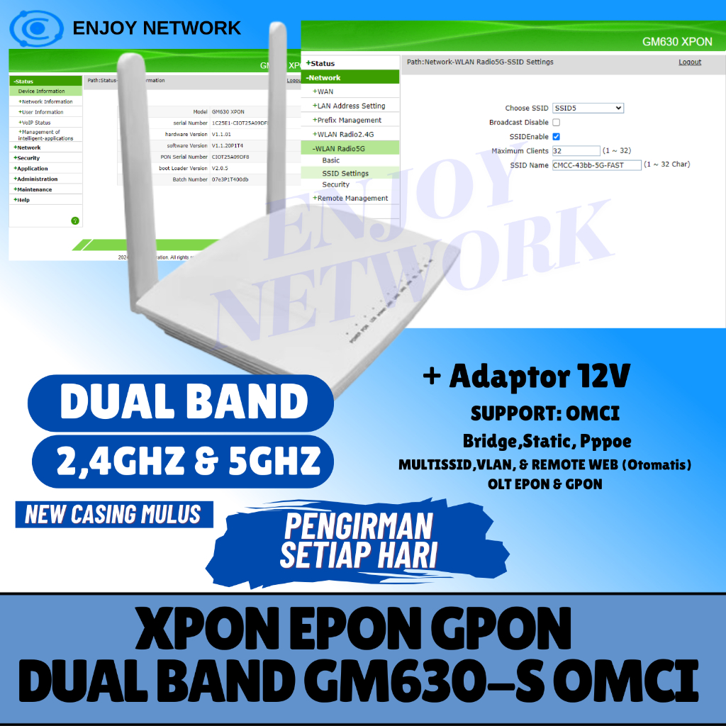XPON DUAL BAND ZTE EPON-GPON GM630-S OMCI