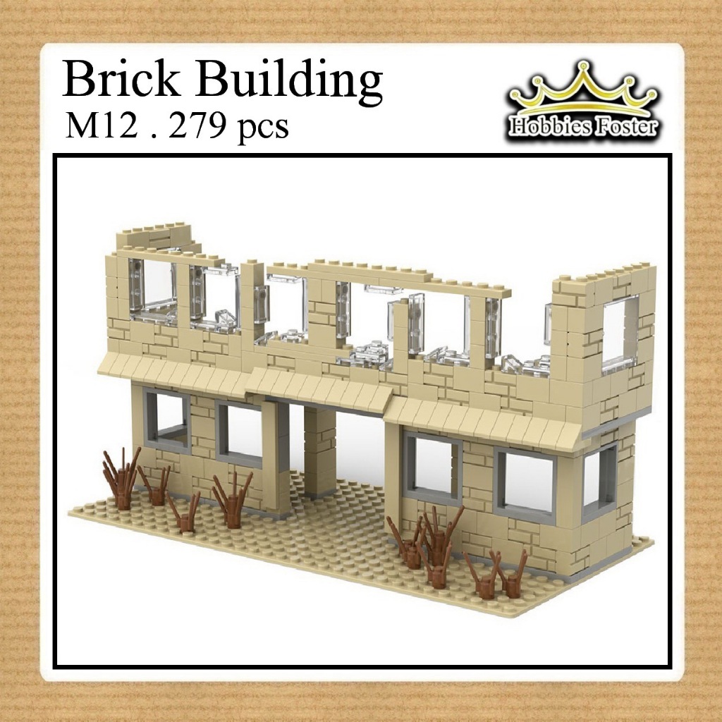 HBF Building Diorama Military Brick MOC - DIY Mainan Miniatur Perang / Gedung Bangunan Kantor - M12