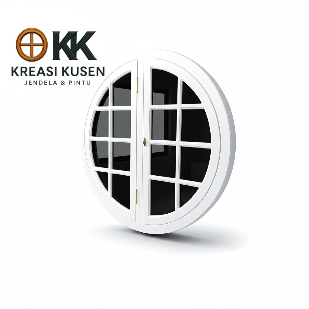 Jendela Bulat Aetestics • Kusen Jendela Bulat Bahan Kayu Jati