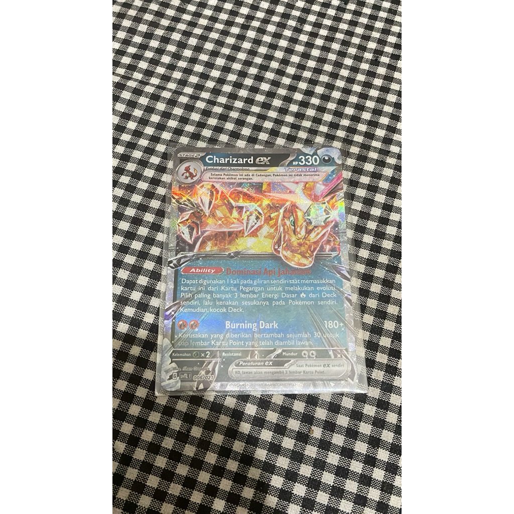 TCG kartu pokemon charizard ex terastal 2 very rare original indonesia version new sleeve