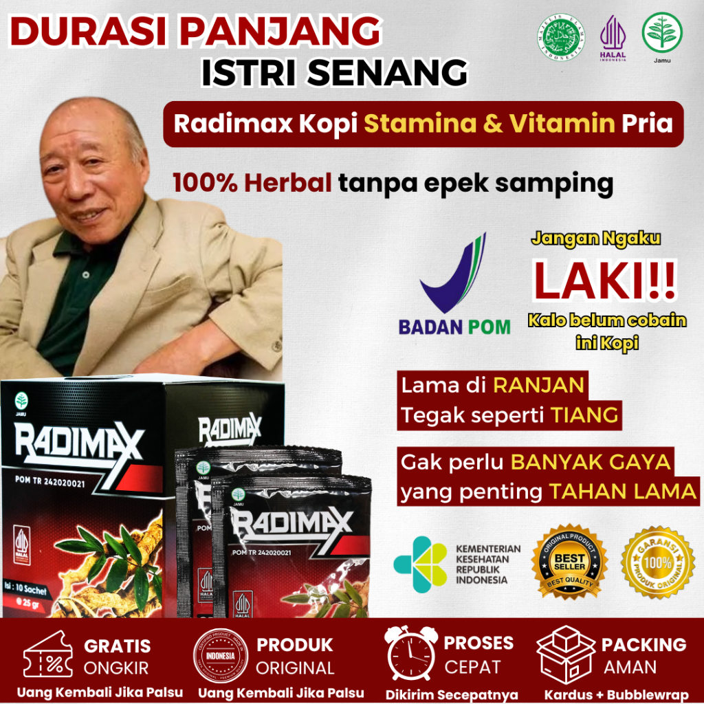 Radimax Kopi Penambah Stamina 100% Original Dari Bahan Herbal Tanpa Efek Samping dan Berlegalitas 1 