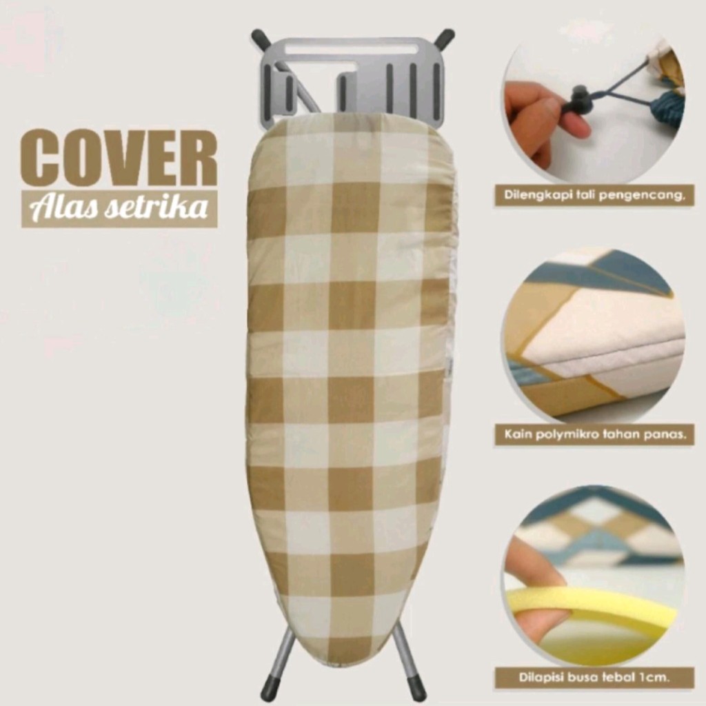 Cover Papan Meja Setrika Tebal 1cm Sarung Isi Busa Meja Setrika Anti Panas Super Lembut