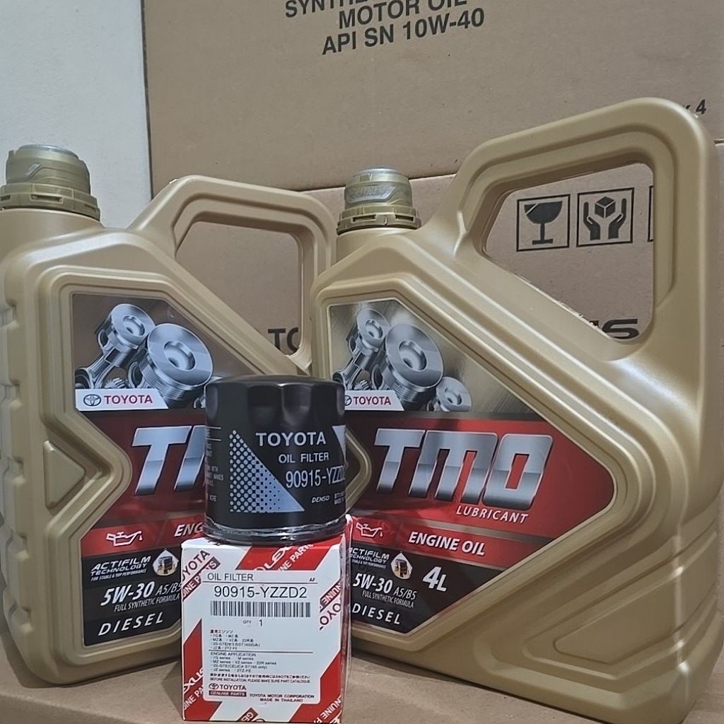 ( GRATIS FILTER OLI ) PAKET GANTI OLI MESIN TMO GOLD SAE 5W-30 NON BARCODE 8 LITER DIESEL SOLAR TOYO
