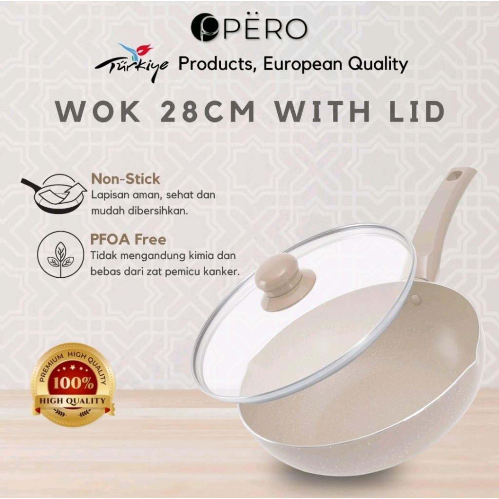 IS Pero Wokpan 28cm with Lid 4 Layer Wajan Penggorengan Anti Lengket + tutup
