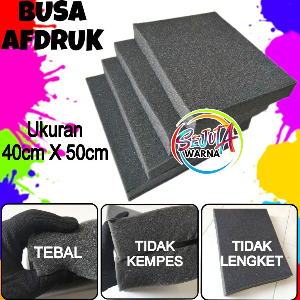 BUSA AFDRUK HITAM SCREEN SABLON 40X50 FOAM AFDRUK