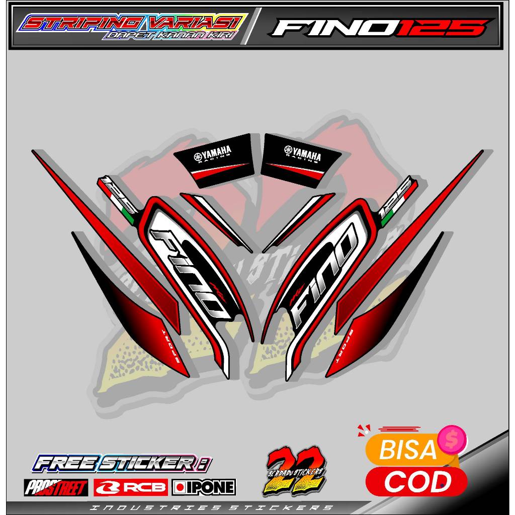 STRIPING VARIASI YAMAHA FINO 125 / STICKER LIST VARIASI MOTOR FINO 125