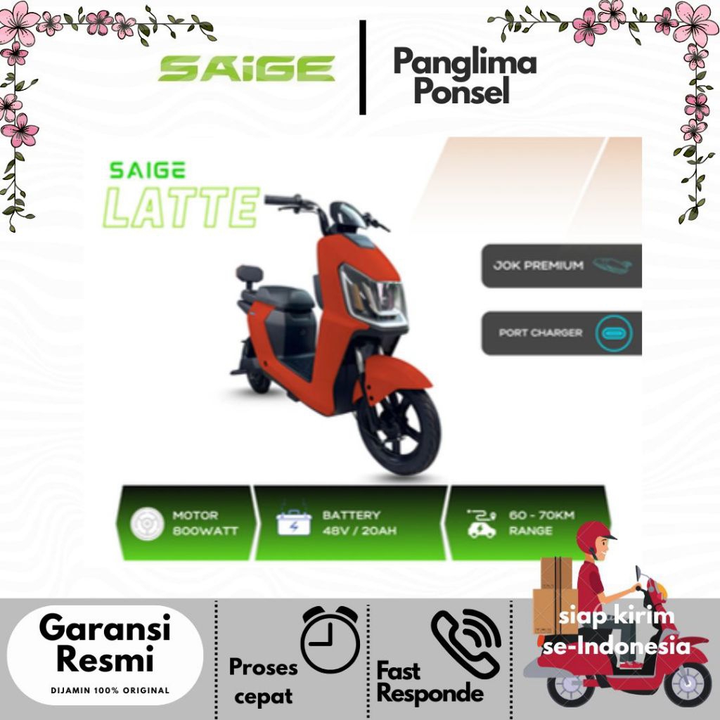 Sepeda Listrik Saige Latte 500watt Sepeda Listrik Saige Terbaru 2025 Garansi Resmi Saige Indonesia
