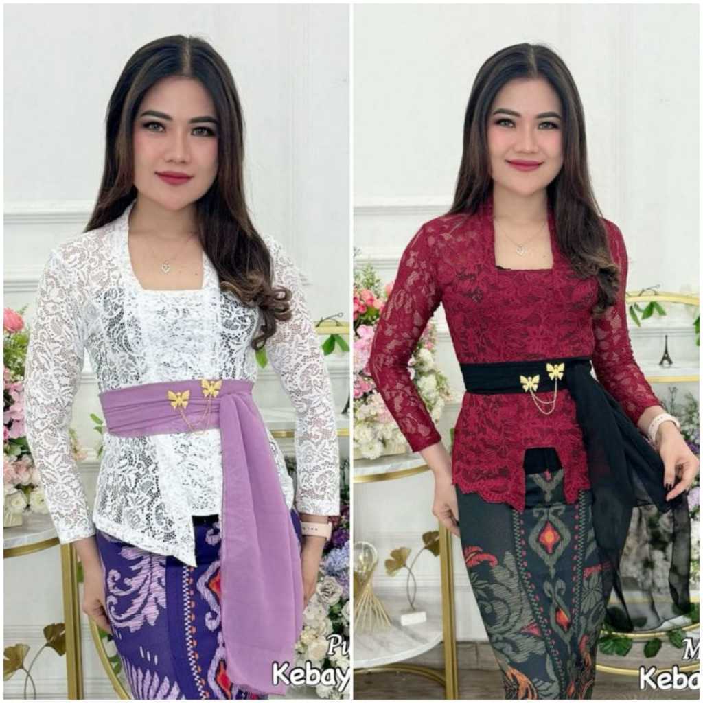 (Kebaya Saja)Atasan Kebaya Brukat Bali / Kebaya Bali Wanita / Kebaya Modern /Kebaya Brukat Bali / Ke