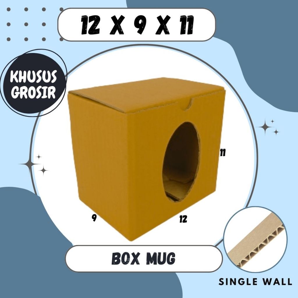 Kardus Mug 12x9x11 Karton Box Mug / Box / Karton GELAS MUG POLOS Packing Gelas