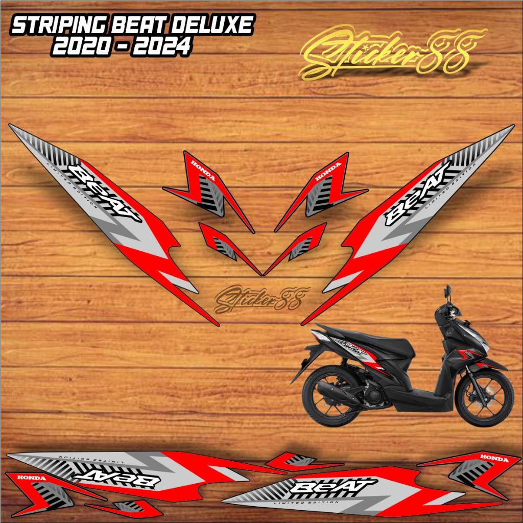 STIKER STRIPING HONDA BEAT DELUXE 2020 - 2024 GRAFIS NEW / STIKER BEAT DELUXE / STIKER HONDA BEAT CB