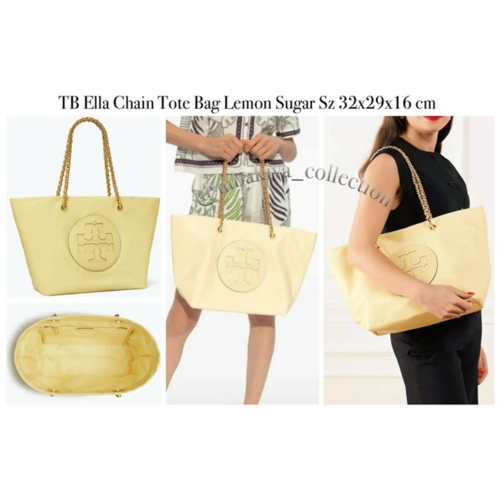 TB Ella Chain Tote Bag Lemon Sugar