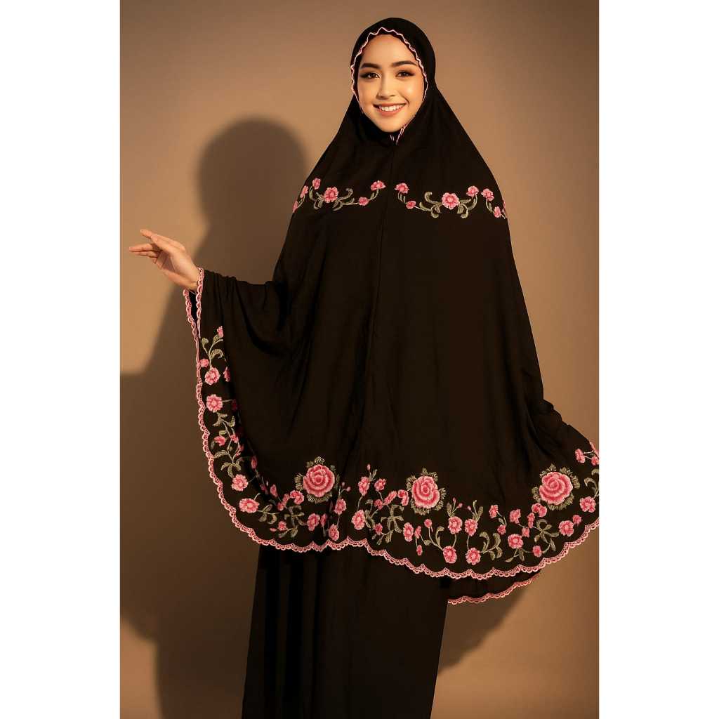 Mukena Dewasa Bordir Melati Katun Rayon Jumbo || Mukena Bordir Melati Katun Rayon Super Lembut