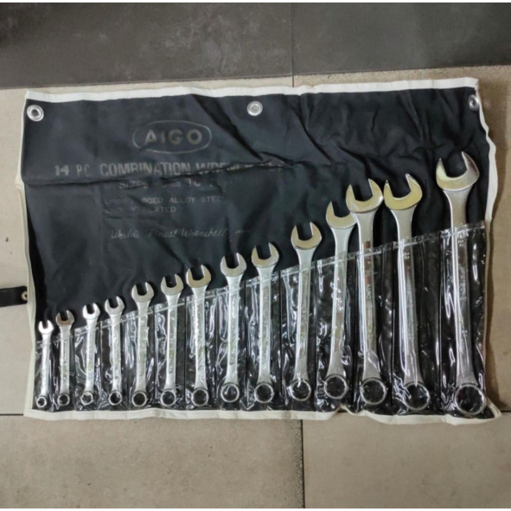 kunci Ring pas combination set AIGO 14 pcs