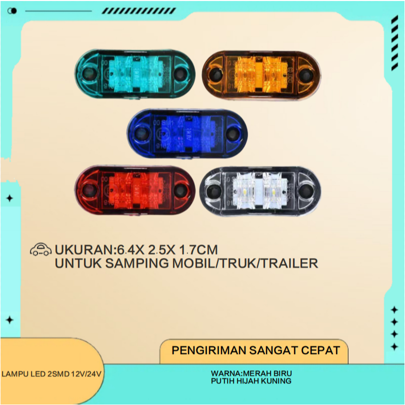Lampu Led Samping Mobil Truk 12v 24v Universal WF-088