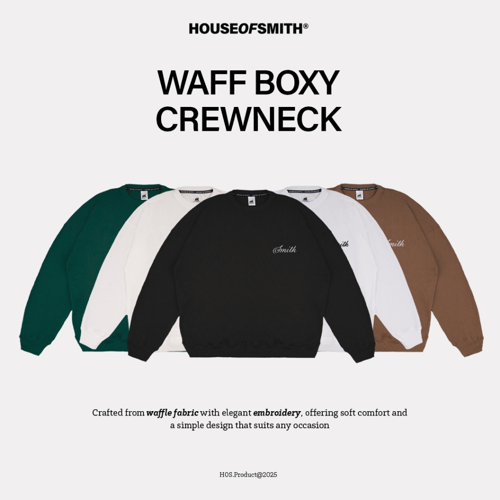 House of Smith Sweater Crewneck Boxy Pria - Waff Boxy Crewneck