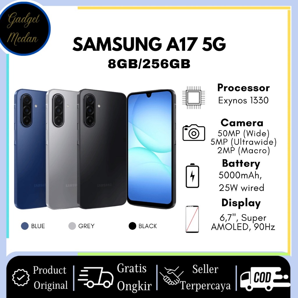 Samsung A17 5G 8GB/256GB Garansi Resmi