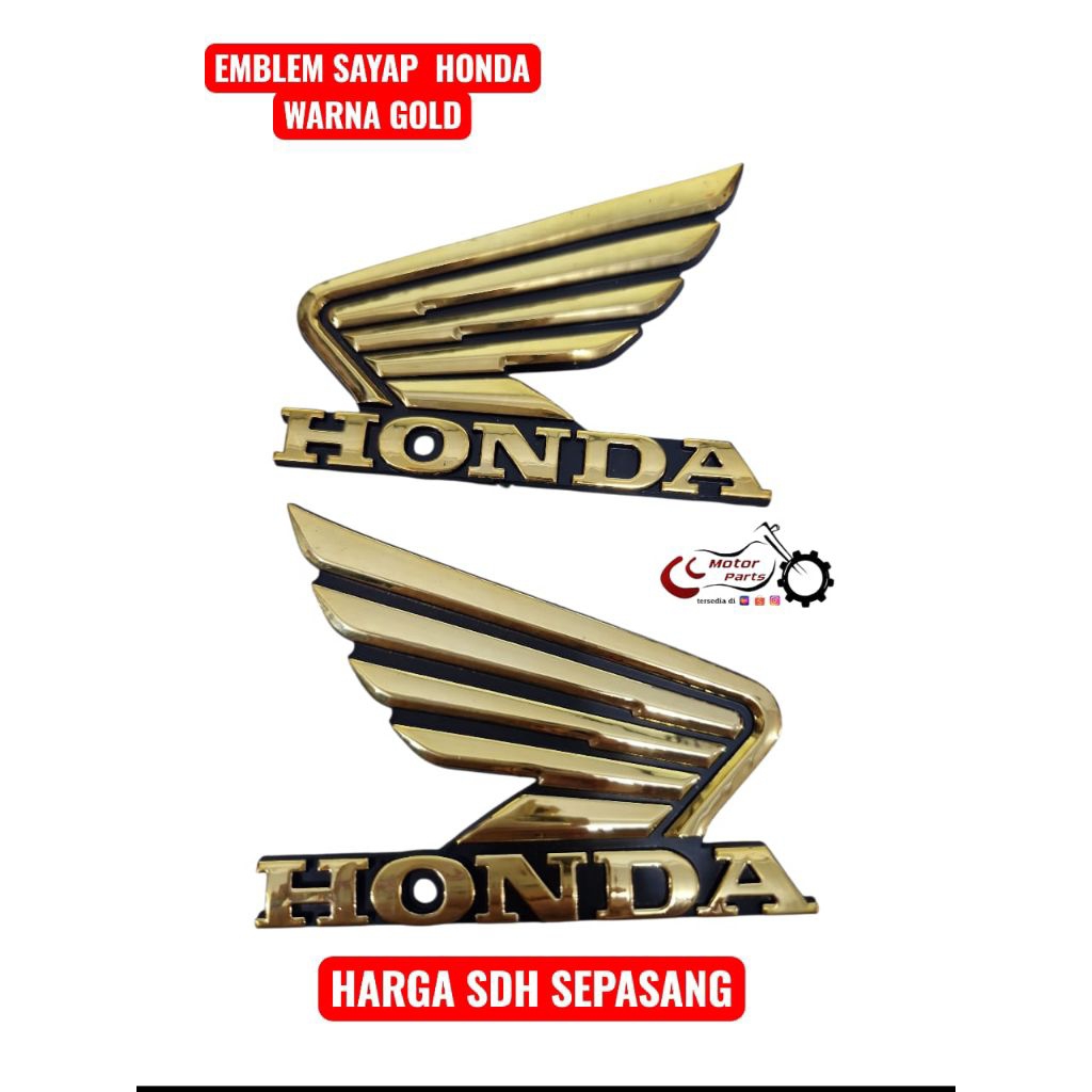 EMBLEM SAYAP HONDA WARNA GOLD
