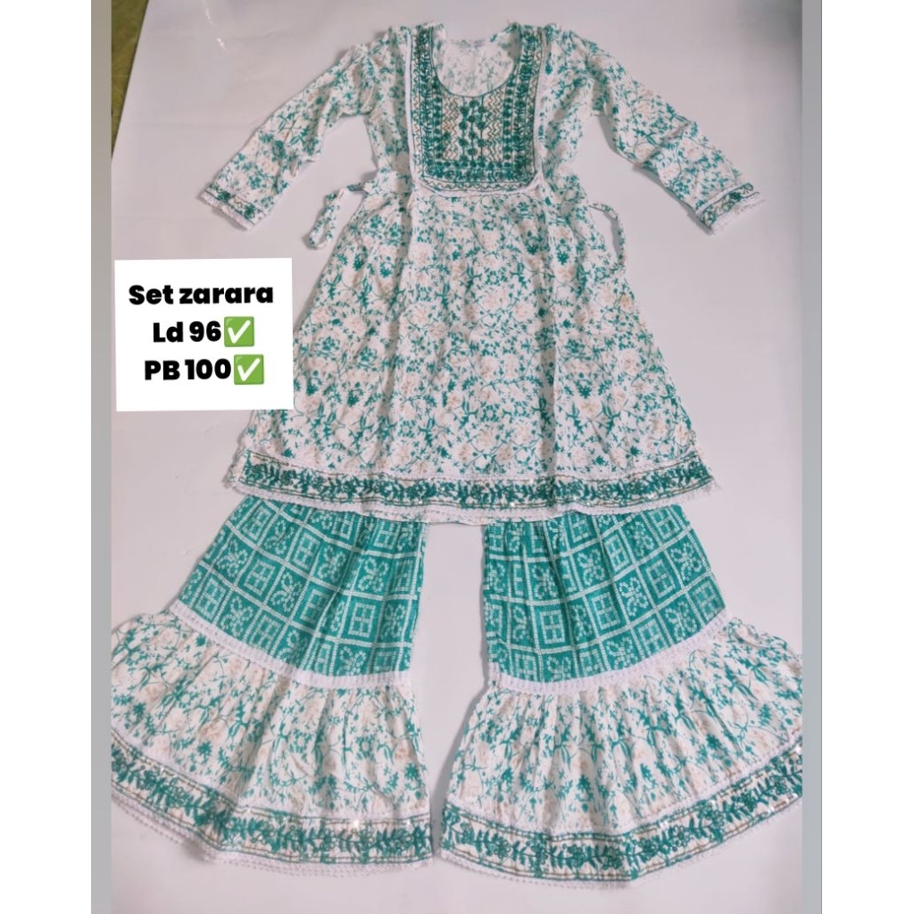 KURTI SET ZARARA INDIA BAHAN KATUN RAYON/PL
