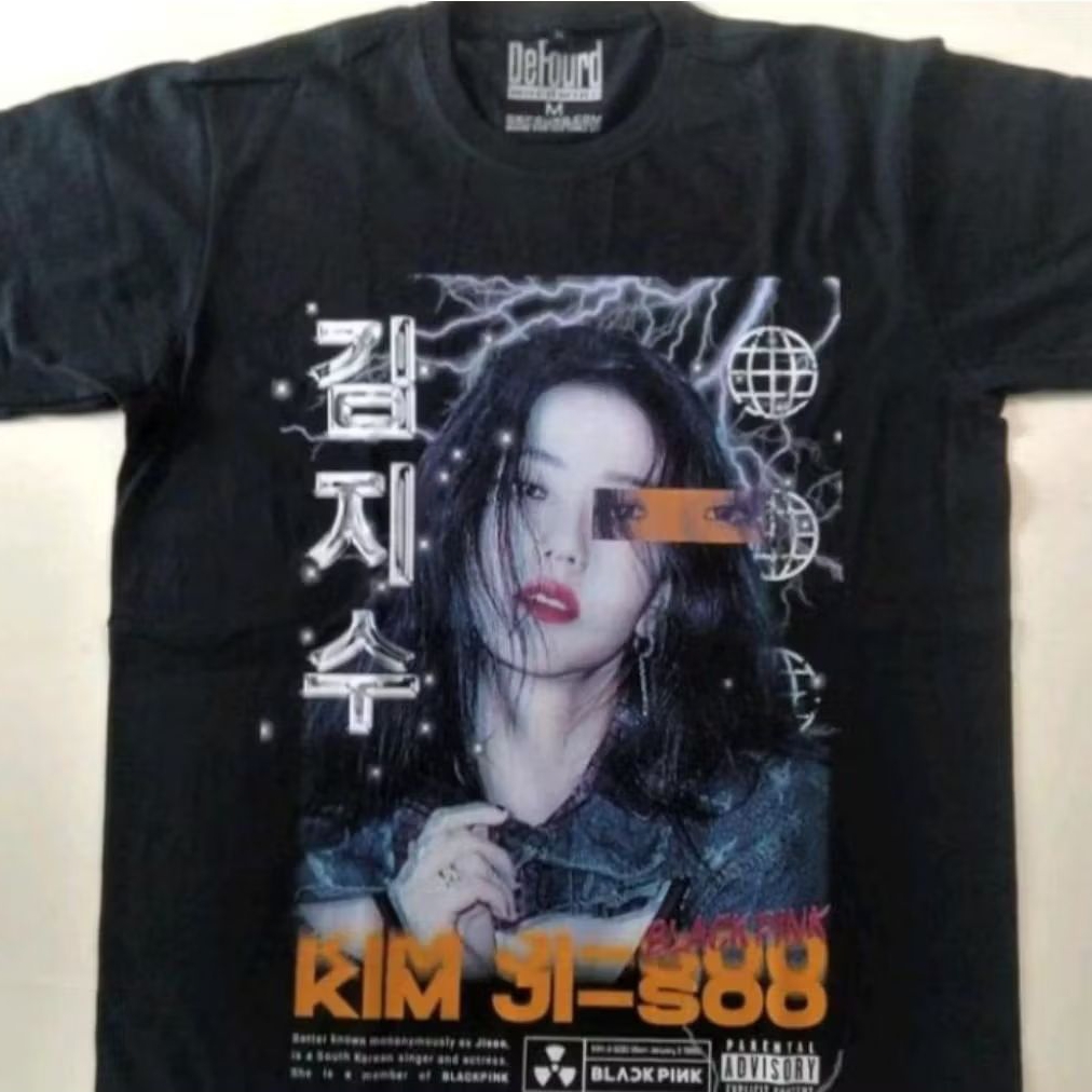 Jisoo BlackPink K-Pop Idol T-shirt/Kaos BlackPink Kim Jisoo Unisex/Baju Cotton 24s Built-Up