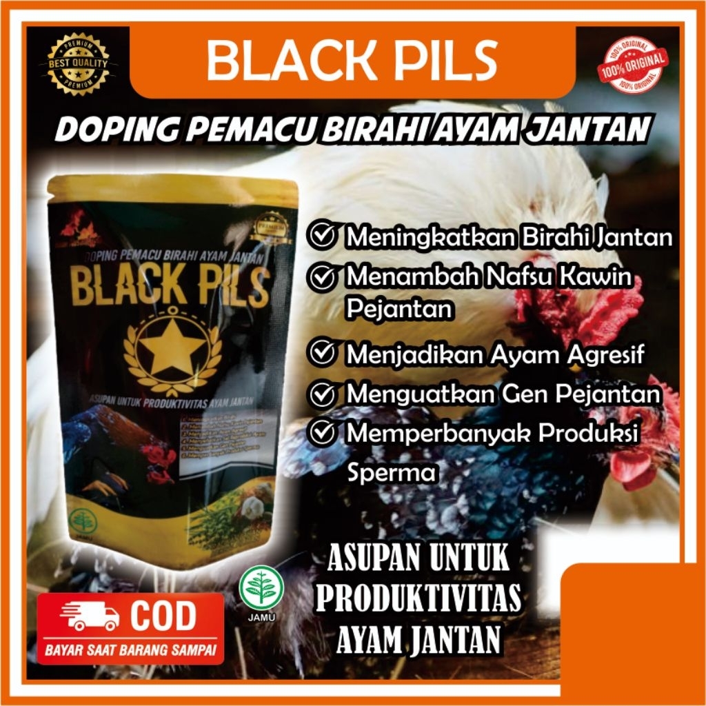 BLACK PILS doping ayam jantan pemacu birahi agresif kawin