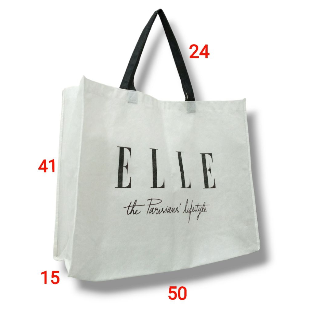 ELLE TAS SPUNBOND SIZE JUMBO / SHOPPING TOTE BAG BUTIK REJECT ORIGINAL BRANDED