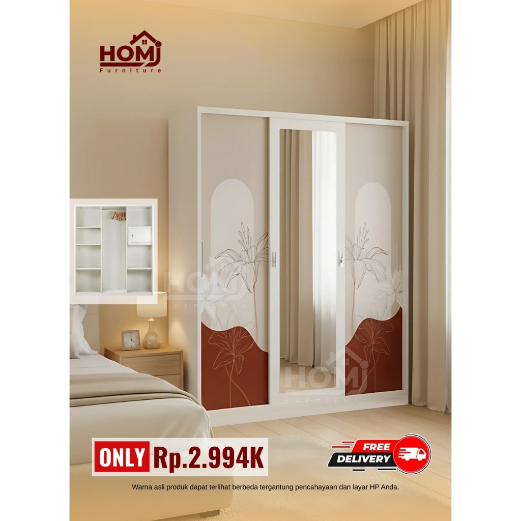 Lemari Besi 3 Pintu Ukuran 160 HOMJ