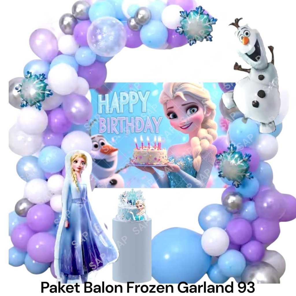 Paket Balon FROZEN GARLAND 93 / Dekorasi Ulang Tahun Frozen