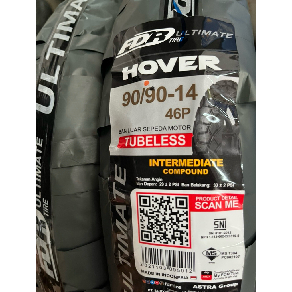 Ban Luar Ring 14 FDR 90/90-14 HOVER (Tubeless) Intermediate Compound