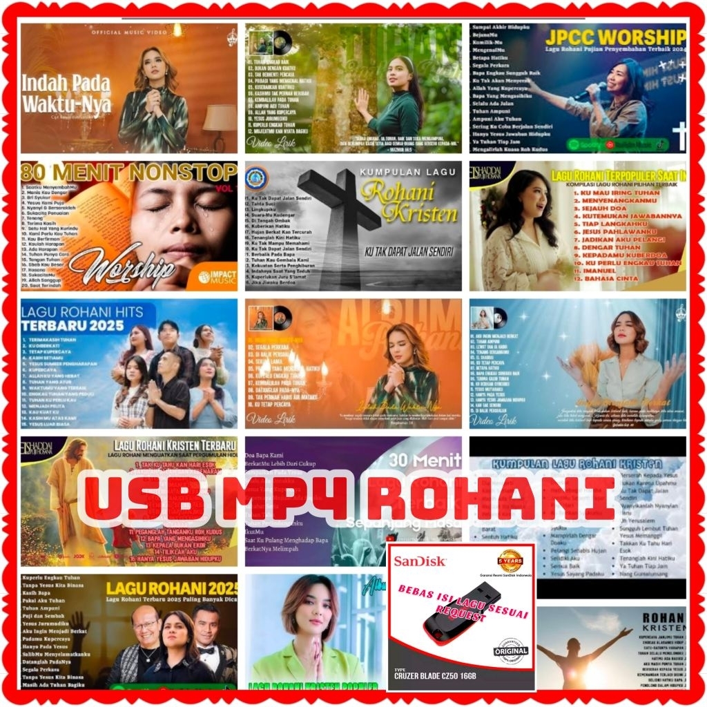 MP3 MP4-FLASH DISK LAGU ROHANI KRISTEN TERBARU 2025-USB LAGU ROHANI KRISTEN-USB LAGU BUAT DI MOBIL-U