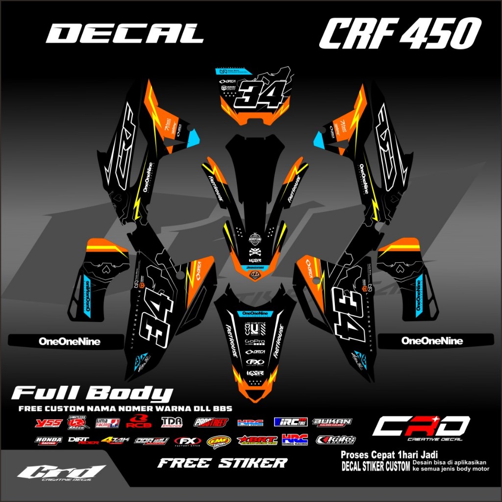 DECAL CRF 450 DECAL CRF 450 FULL BODY BISA REQUEST FULL BODY DECAL CRF 450
