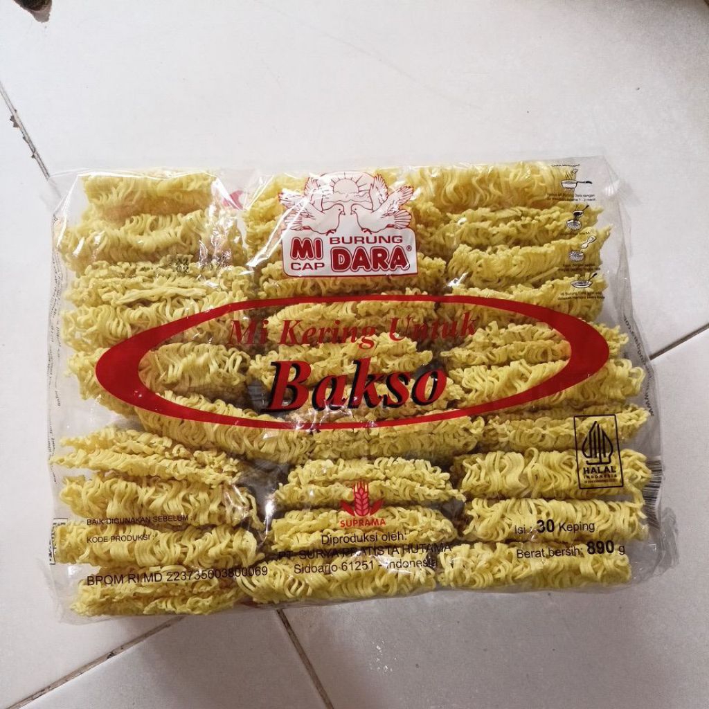 Mie Kering Bakso Burung Dara isi 30 keping
