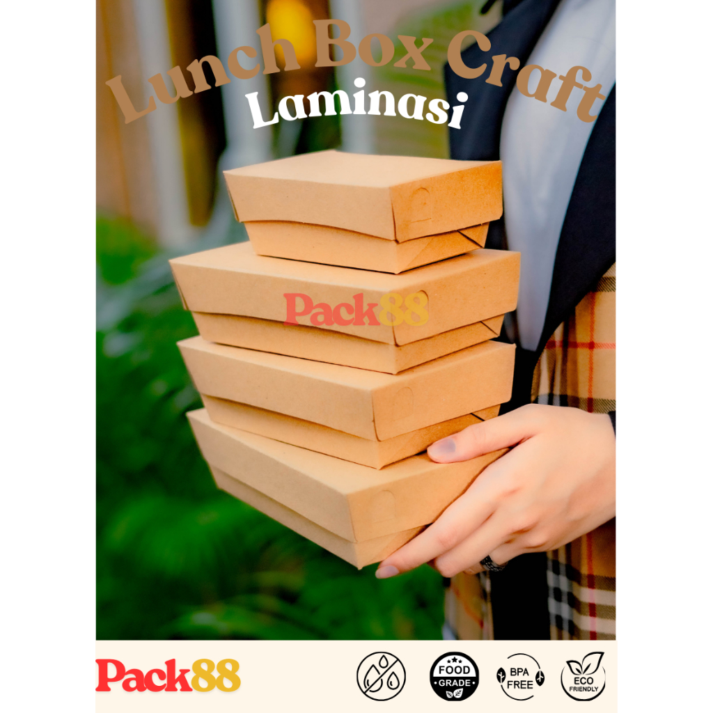 [FS] Selip Polos | Lunch Box | Kemasan Makanan ECO Kraft (PACK)