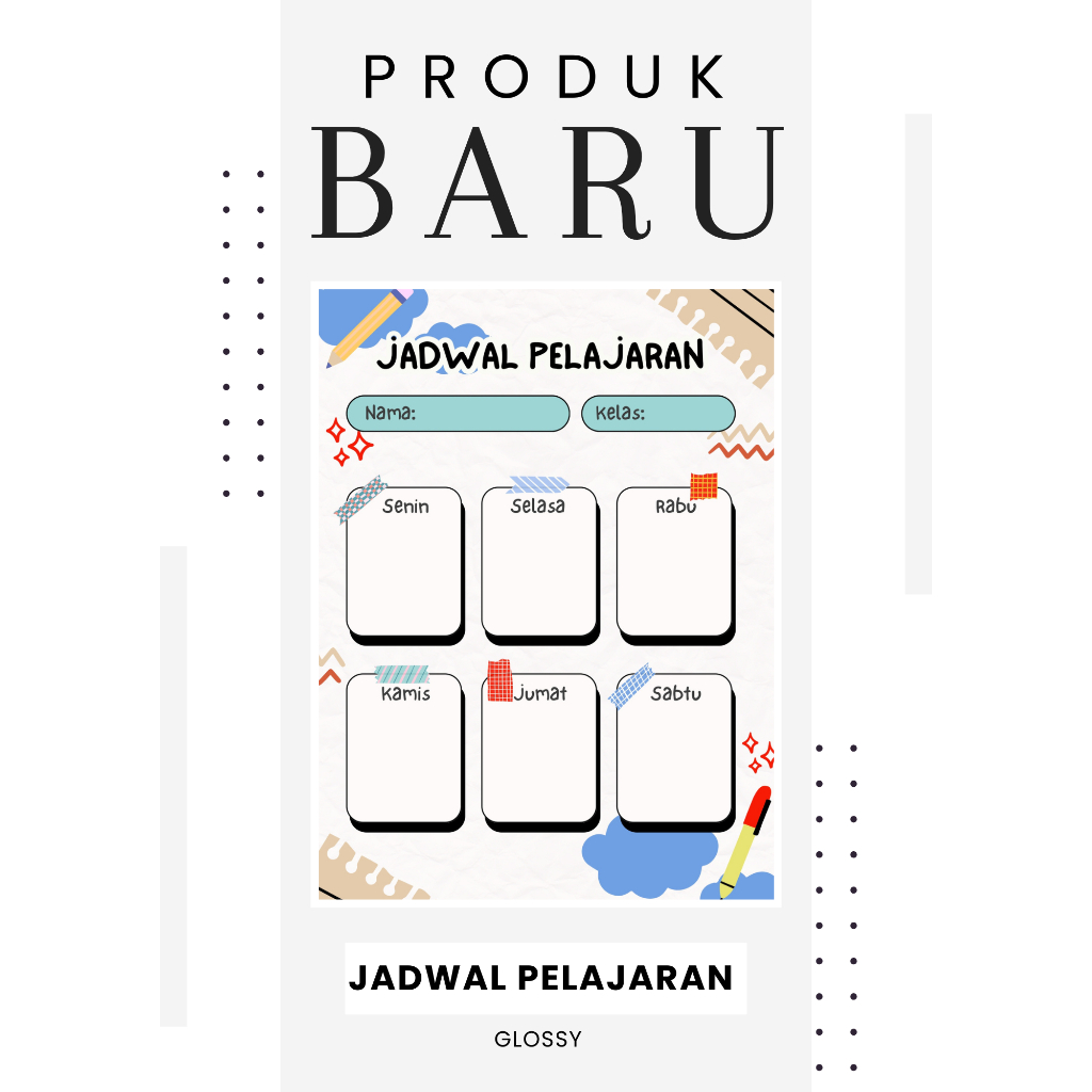 POSTER DINDING JADWAL PELAJARAN
