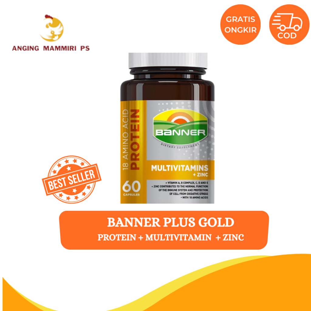 BANNER PLUS GOLD KUNING-MULTIVITAMIN AYAM MERPATI IMPORT THAILAND