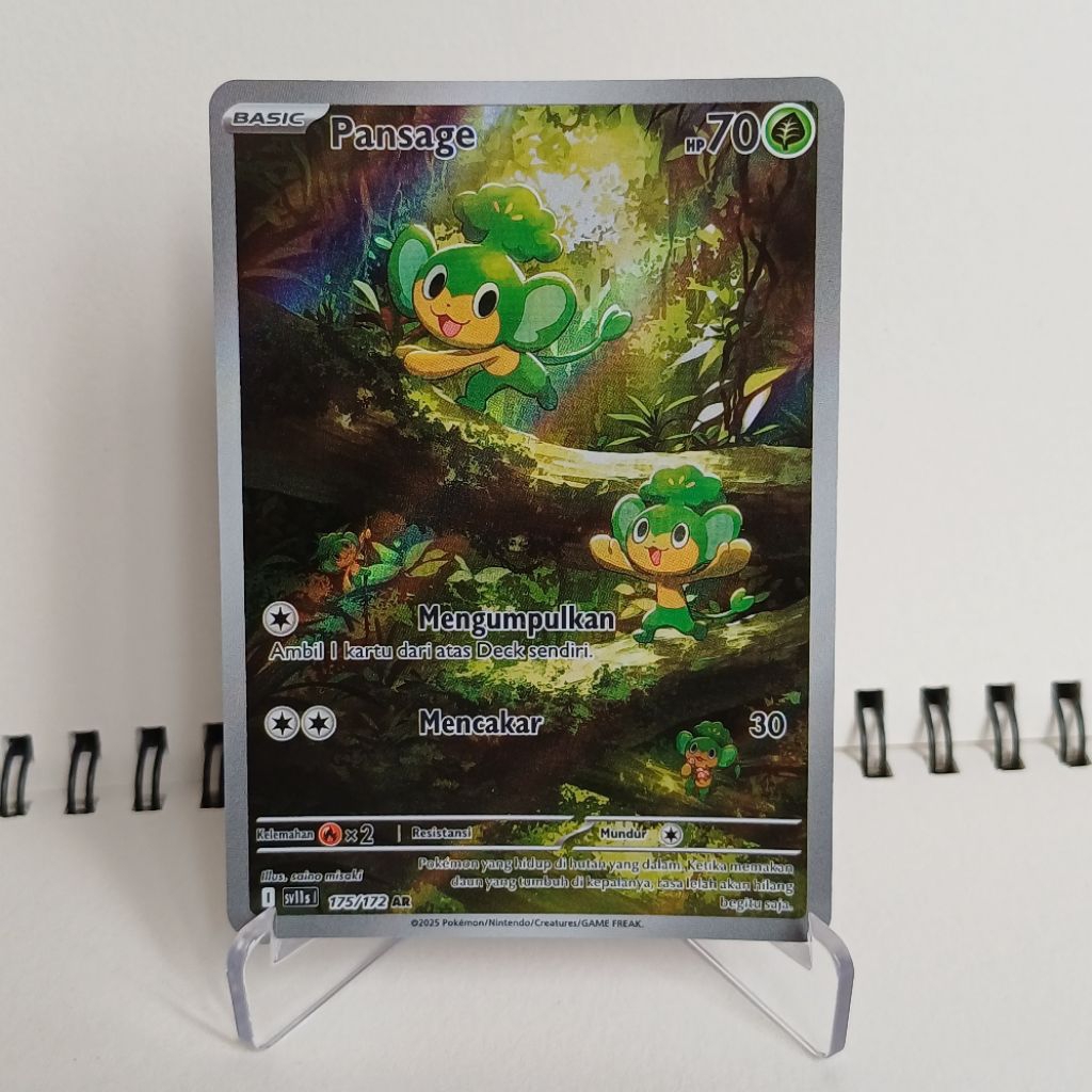 Pansage - Kartu Pokémon TCG Indonesia - Scarlet & Violet Hitam & Putih SV11s | 175/172 | AR ORIGINAL