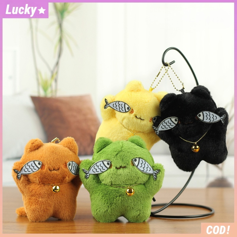 Gantungan Kunci Mewah Ikan Kucing Keychain Boneka Kucing Lucu Gantungan Kunci Cartoon Cat Doll
