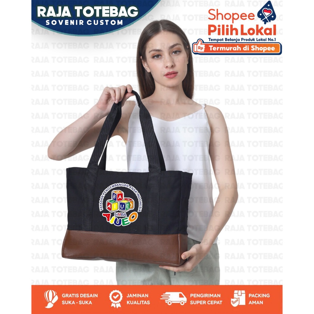 Tas Totebag Kanvas Twill-Custom Sablon Totebag-Totebag Seminar-Seminarkit-Totebag Kanvas Tebal- HITA