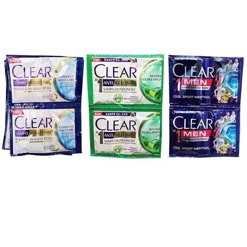 Clear Shampoo Sachet 1 renceng isi 12 baris