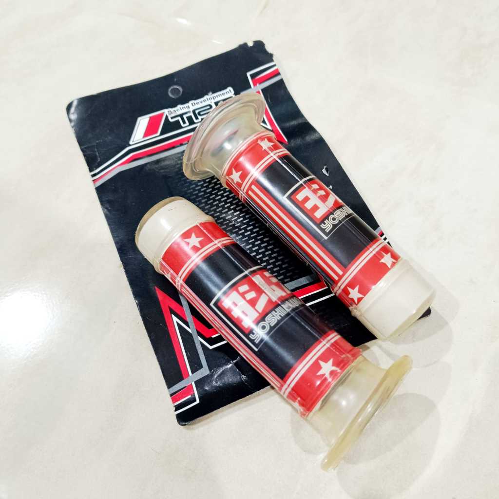 (COD) (HARGA SEPASANG) Handgrip / Grip / Handfat Motor Universal Motif Hitam Merah / Sarung Gas Moto