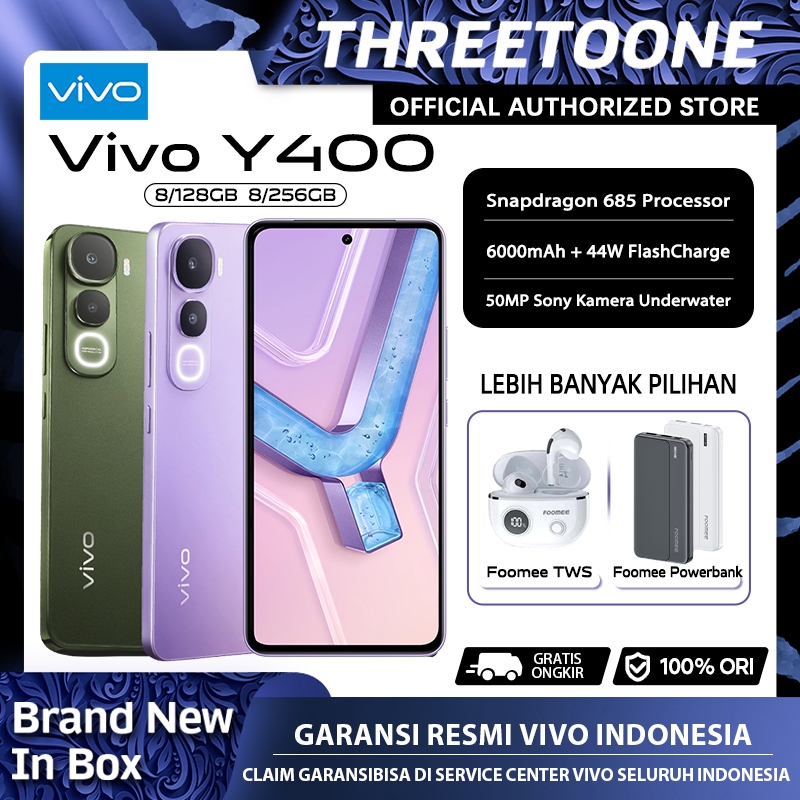 Vivo Y400 8/128GB 8/256GB Snapdragon 685 Prosesor Vivo Terbaru 2025 Garansi Resmi Vivo Indonesia