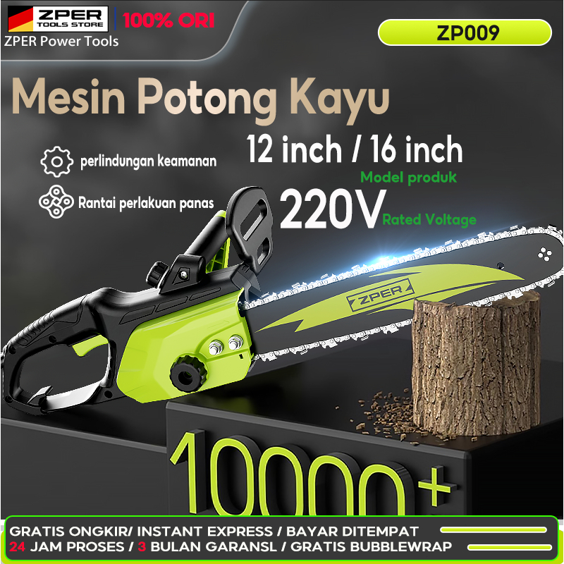 [ 100% ORI ]  ZPER Mesin Potong Kayu Mesin Chainsaw Gergaji Potong Pohon Kayu Gergaji Mesin Potong K