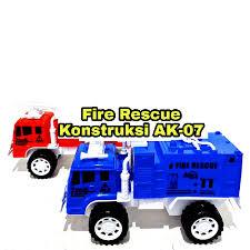 Mainan Truck Damkar Konstruksi Plastik 30cm - Fire Rescue AK 07