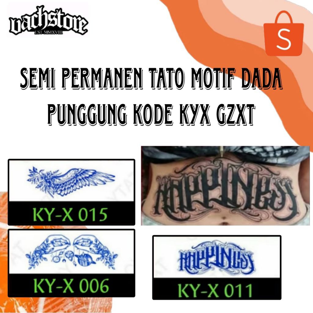Semi Permanen Magic Tato Temporer Temporary Tattoo Dada KYX GZXT Series
