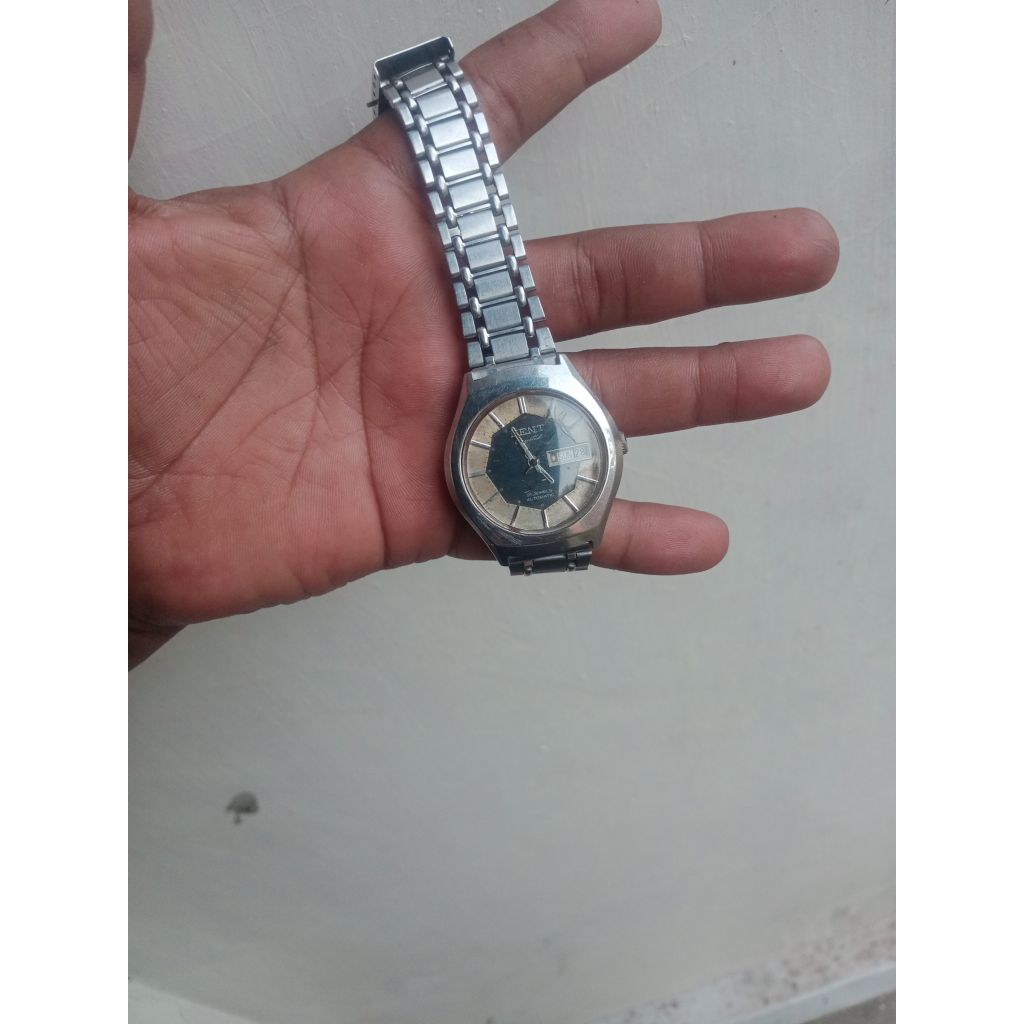Jam tangan jadul vintage era 70an KENT CRYSTAL Jewels automatic Swis 34012