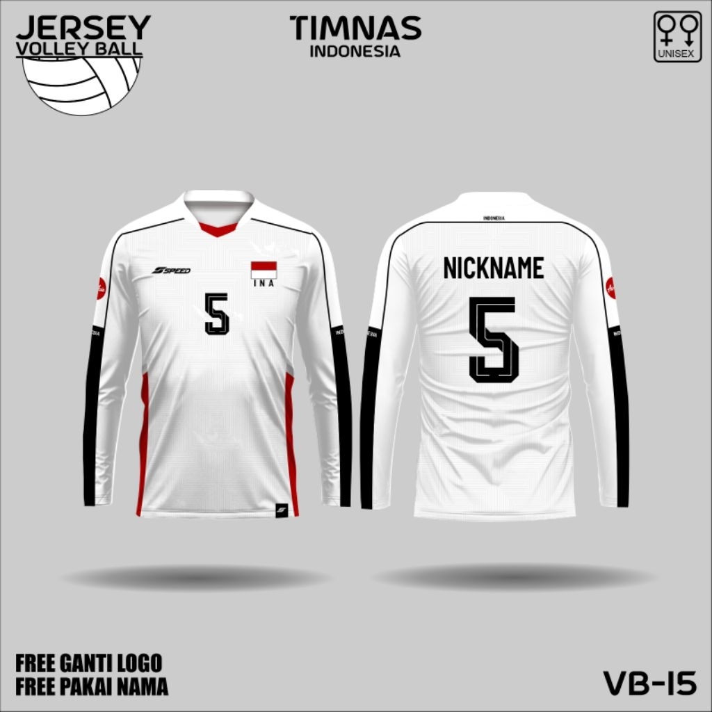 VOLLEY TIMNAS INDONESIA JERSEY - Lengan panjang