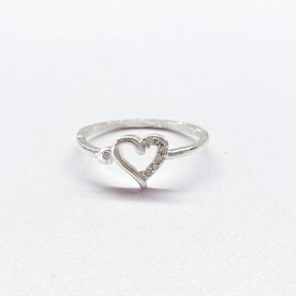 Cincin perak model Love Perak Asli Silver 99/925 Lapis Emas Putih/Cincin Wanita/Cincin Love